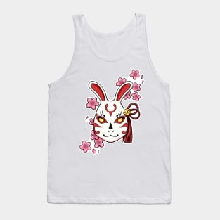 Blossoming Habits: A Cherry Blossom Japanese Mask Tank Top